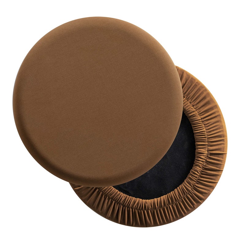 LUSHVIDA Round Bar Stool Covers - Super Soft and Washable Elastic Stool Cushion Slipcover for Dia.12-14" Chair, Set of 2 - Image 1